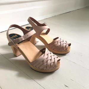 Blush Swedish Hasbeens, Braided High Sandals,  40